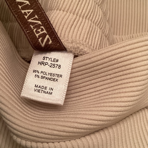 Women's Cream Ribbed Half-Zip Pant Set, L. Wide legs, stretch NEW - Picture 11 of 12